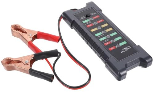 TKSE Testeur de batterie de voiture 12 V 24 V testeur de charge testeur de batterie avec 7 LED testeur de circuit de charge testeur d'erreur pour motos et camions