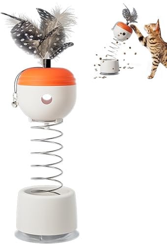 Vtizikl Interactive Cat Toy, Cats Treat Toy With Teasing Stick And Cat Treat Dispenser, Durable, Non-Toxic, Safe For Indoor Play, Excellent For Exercising Cats And Relieving Boredom
