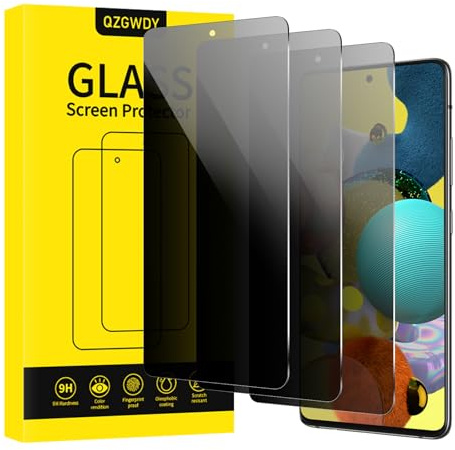 Verre Trempé Anti-Espion pour Samsung Galaxy A51 / A52 / A53 / A52S 5G, Lot de 3 Film Protection Écran Vitre Protecteur Protege Sans Bulles, Dureté 9H, Facile à Installer