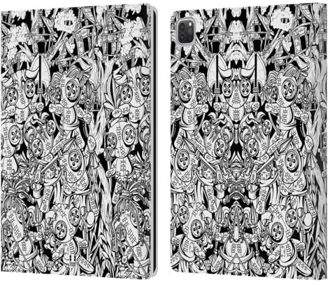 Head Case Designs Tribus Mix Doodle Étui Portefeuille en Cuir Compatible avec Apple iPad Pro 12.9 2020/2021/2022