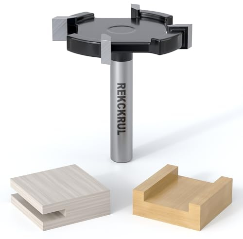 REKCKRUL CNC Spoilboard Surfacing Router Bit 1/4 Shank, 1-1/2 CD 4-Wings | Slab Flattening Router Bit for Wood Planing, Trimming & Slotting (Carbide)