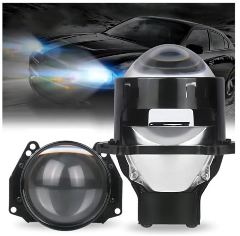 VETJMUA Front Headlight 3 Inch Bi LED Projector Headlights Lenses LED Lights Projector 120W 40000LM Diode Headlamp Car Accessories Car Head light