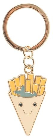 Something Different Wholesale Fish and Chips Enamel Keyring | British Seaside Souvenir | Quirky Gift for Beach Lovers | Green Food Charm for Keys, Bags, or Backpacks