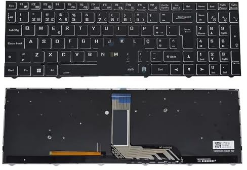 YLLOZDE Laptop-Tastatur mit Hintergrundbeleuchtung für Casper, Nirvana, X500, Exa, NJ51, NJ51L, NJ51LU, CLEVO, CVM18H93US9430 und CVM18H93US9430B(Portuguese)