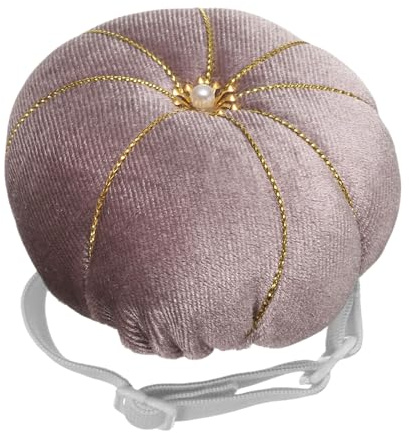 QUARKZMAN Nadelkissen Armband Nähnadelkissen Nadelhalter Armband Grau | Polyester, Tragbarer, Kürbis-Förmiger, Für Nähen Quilten Handarbeit DIY Basteln, Nadelhalter