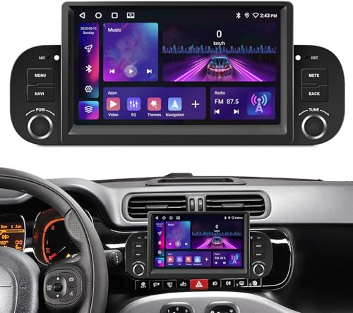 Autoradio per Fiat Panda 2013-20 con CarPlay e Android Auto wireless | Schermo touch 7 1024x600 con Bluetooth 5.0 WiFi e Android 11 con AirPlay e Android Link e molto altro