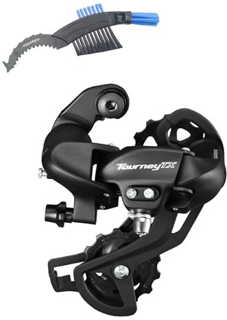 maxxi4you Shimano Tourney TX RD-TX800 Schaltwerk 7/8-fach zur Direktmontage Schwarz inkl Fahrrad Kettenbürste