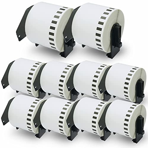 BETCKEY - 10 Rollen DK-22205 Endlosetiketten (Papier) Kompatibel mit Brother, 62mm x 30.48m, 10 Etiketten für Brother QL Etikettendrucker