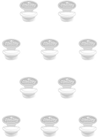 Fashy Wärmflaschen-Verschluss, groß, Weiß, Kunststoff, Modern, 10 Stück, Gewinde Ø 29 mm