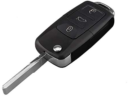 INION VWKS04 - Satz -1x Ersatz Schlüsselgehäuse - 3 Taste Autoschlüssel Klappschlüssel mit Rohling Schlüssel Chiavi Fernbedienung Funkschlüssel Neu Gehäuse ohne Elektronik