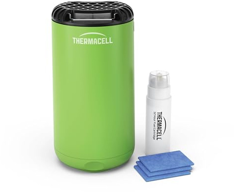 Thermacell Halo Mini Mosquito & Midge Protector, For Outdoors Activities, 20 m² Protection Zone, Scent & DEET-free, Includes 12-Hour Fuel Cartridge + 3 Mats, Green