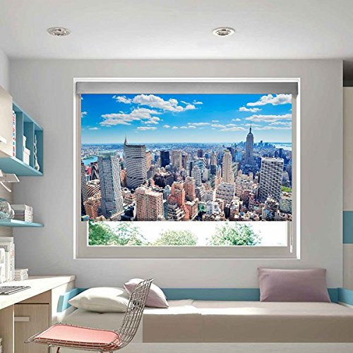 Raffrollo New York, Rollo, verschiedene Größen, durchscheinendes Gewebe, manuelle Bedienung 1,10 m x 1,40 m