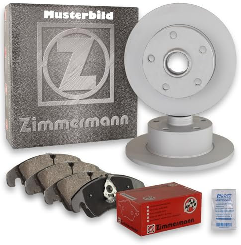 ZIMMERMANN Bremsscheiben + ZIMMERMANN Bremsbeläge hinten Klötze Bremse Bremsenkit Komplettset Hinterachse