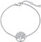 Bracciale con Albero Della Vita in Argento Sterling 925 Massiccio, Placcato Oro Bianco, per Donne e Ragazze e Adolescenti, Lunghezza della Catena: 16 + 3 cm