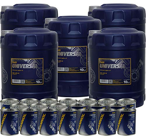 50L Motoröl MANNOL Universal 15W-40 10xMotor Doctor+Motor Flush