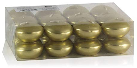INNA-Glas 24er Set Schwimmende Kerzen Ornella, Gold, Ø 4,5cm, 4h - Teelichter