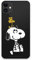 Schutzhülle für iPhone 12 Mini, offizielle Snoopy Woodstock und Snoopy-Silhouette zum Schutz Ihres Handys. Flexible Silikonhülle für Apple mit offizieller Lizenz von Peanuts.
