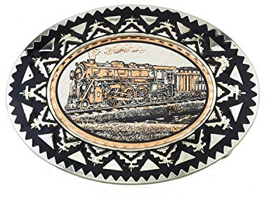 FRONT LINE JEWELRY Western Cowboy Gürtelschnallen Bär/Einheimisch/Hirsch/Wolf/Metall/Pferd/Adler/Zug/Wolf/Elch, Dampfzug, Large