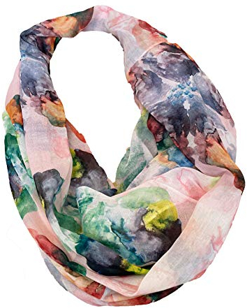 J26 Farbverlauf Blumen Seide Sommer Loop Verlauf Stripes Regenbogen Rainbow Silk Uni Rundschal Schlauchschal Stola Schal leicht (Rosa)