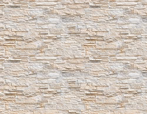 A.S. Création Fototapete Steinoptik Beige | Natur Grau Natursteinmauer | Design Print 3.36 m x 2.60 m Beige Grau