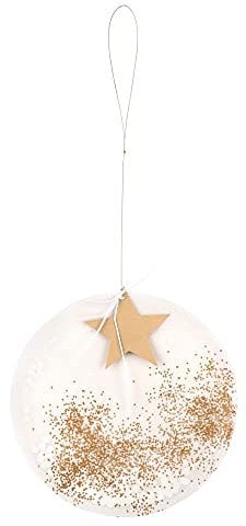 Räder Kreisornament 2er-Set Gold Stern Modern Minimalist Weihnachten Papierelement gefüllt mit Konfetti Stern 16 cm bzw. 20 cm