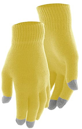 Antevia – Set mit 1 Paar Touchscreen-Handschuhe für Smartphone, Gelb, für Erwachsene und Jugendliche, mehr als 10 Modelle | Damen und Herren Winter dünn (Actium Gelb)