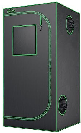 Green Hut 3x3 Grow Tent, 36x36x72 Growing Tent with Observation Window and Floor Tray for Hydroponics Indoor Plant Growing 3x3 Grow Room