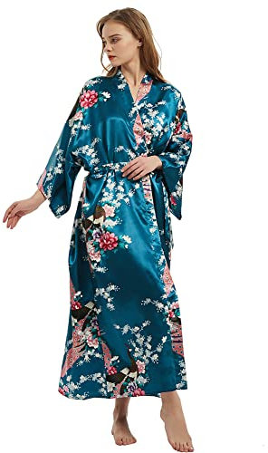 Ladies Kimono Dressing Gowns Floral Kimono Robe Printed Cardigan for Women Wedding Bonding Party Pyjamas
