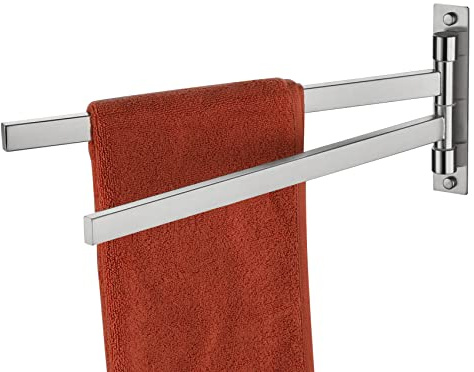 KOKOSIRI Handtuchhalter Rack Swivel Badezimmer Handtuchstangen Swing Out Rails für Bad Küche Gebürstetes Nickel Edelstahl B5007BR-A2