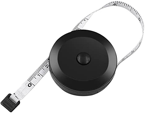 FROVOL 1,5 m, schwarzes Maßband, doppelseitig, einziehbar, Mini-Maßband, flexibles ABS-Kunststoff, zum Nähen