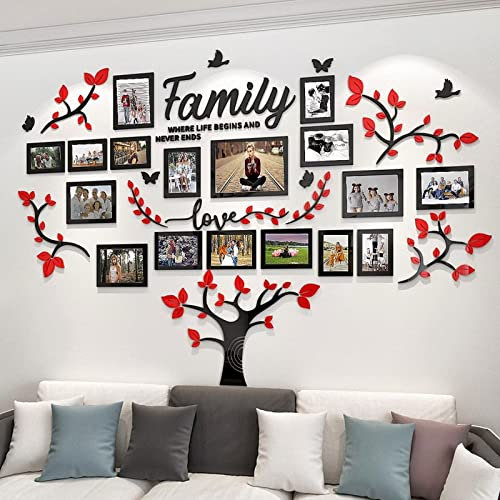 DIY Stammbaum-Wanddekoration, Aufkleber mit 3D-Bilderrahmen, Collage für Wohnzimmer