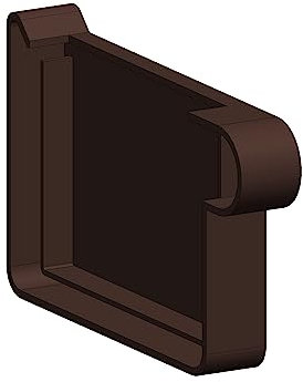 4Home&Garden | Einzelteile Dachrinnensystem RG 70 Typ 200 Fallrohr DN 60 | Kunststoff PVC Braun | Verbinder Stutzen Rinnenhalter (Endkappe Rechts)