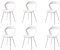 GrandCA HOME Lot de 6 Chaises de Salle à Manger ou Chaise de Bureau avec Pieds en Métal, Chaises de Cuisine pour Salon, Salle à Manger, Salle de Réunion, Blanc+Blanc