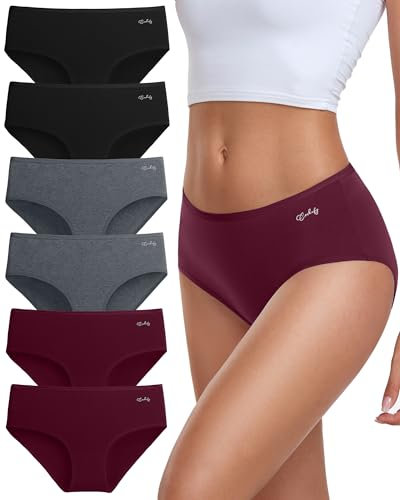 coskefy Unterhosen Damen Baumwolle, 6er Pack Slips Damen Baumwolle Mehrpack, Bequeme Frauen Unterwäsche, Atmungsaktiv Panties Weich