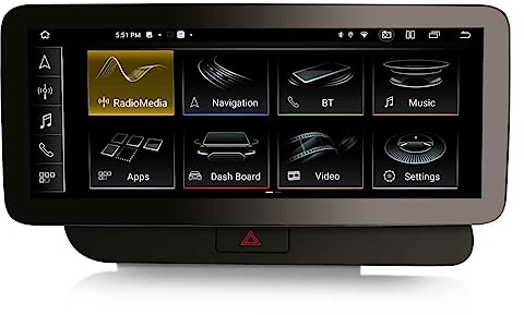 12,3 Zoll Android 14 8+128GB Qualcomm Autoradio Carplay für Audi Q5 8R 2009-2016 3G MMI+ System GPS Navigation IPS WiFi Dab+ Android Auto Bluetooth 5.0 Touchscreen Canbus für Audi Multimedia Radio