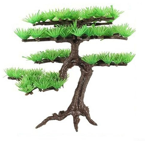 PETSTIBLE Künstliche Kiefer Fisch Tank Aquarium Bonsai Ornament Steingarten Künstliche Kiefer Baum Pflanze Aquarium Dekoration Zubehör