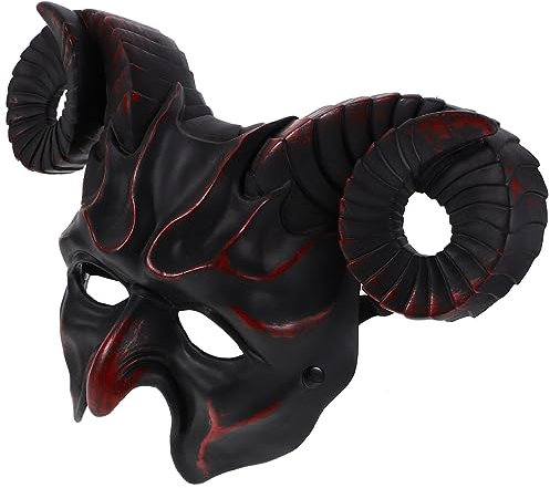 ifundom Devil Ox Horn Goat Horns Halloween Half Masquerade Ram Horn Animal Skull Demons Headdress Party Props