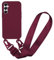 MBSLFY Funda de Silicona para teléfono móvil Samsung Galaxy S24 Plus con Correa, cordón de Silicona con cordón extraíble para Colgar, Resistente a los Golpes, Rojo Oscuro