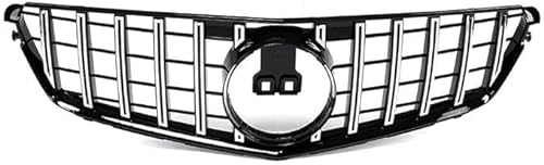 Auto Kühlergrill für Ben z C-Class W204 C200 2008-2014, Grill Schwarz Glänzend Doppel-Lamellen Grill Front Doppel Rippen Grill Kühlergrill Links Rech