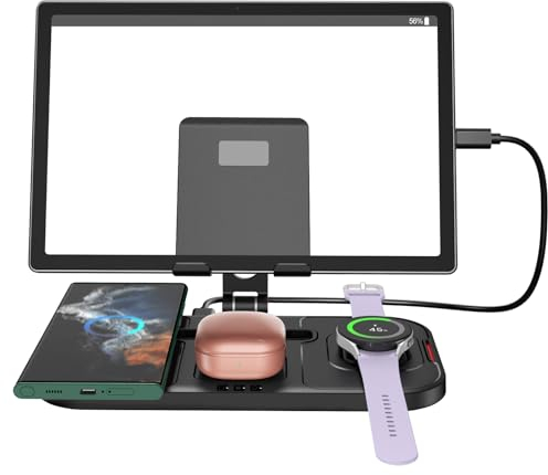 Chargeur Induction pour Samsung, Charge Filaire pour La Tablette, Chargeur Sans Fil pour Samsung Galaxy S25 Ultra/S24, Chargeur a Induction pour Galaxy Watch Ultra/7, Wireless Charger pour Galaxy Buds