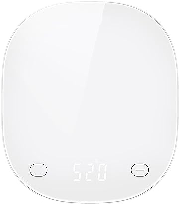 Báscula De Cocina Inteligente, Báscula De Cocina Digital For El Hogar De 5kg, Báscula De Medición De Alimentos Dietéticos con Bluetooth For Hornear Y Cocinar (Color : White)