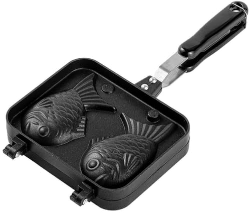 AMOYER Japanese Taiyaki Pancake Pan Double Fish Shaped Pan Dessert Cake Molds Maker for Home Diy Cooking Party Dessert