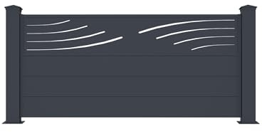 Casanoov Panneau de clôture 1,9m VELETA H.90cm aluminium Gris