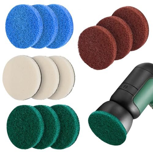 12Pcs Attachment for Bosch 6033 Set, Foam Universal Cleaning Brushes Compatible With Bosch Home and Garden, High Performance Microfibre Battery Cleaning Scrub Pad for Bosch Kitchen