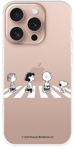Hülle Kompatibel mit iPhone 16 Pro Offizielle Peanuts Pedestrian Charaktere zum Schutz Ihres Handys, Transparente Flexible Silikonhülle mit Offizieller Snoopy-Lizenz