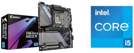 Gigabyte Z790 AORUS Master X Motherboard + Intel Core i5-12600K 12th Generation Desktop Processor (Base Clock: 3.7GHz Tuboboost: 4.9GHz, 6 Cores, LGA1700, RAM DDR4 and DDR5 up to 128GB)