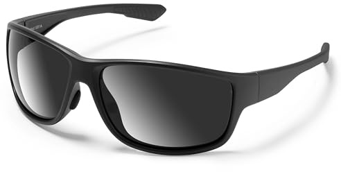 Eye Am Unisex Sonnenbrille mit Polarisationsfilter | Sportlich, Schwimmfähig & Ultraleicht | für Freizeit, Auto & Outdoor | Modell: Sport 1001 (A | Black)