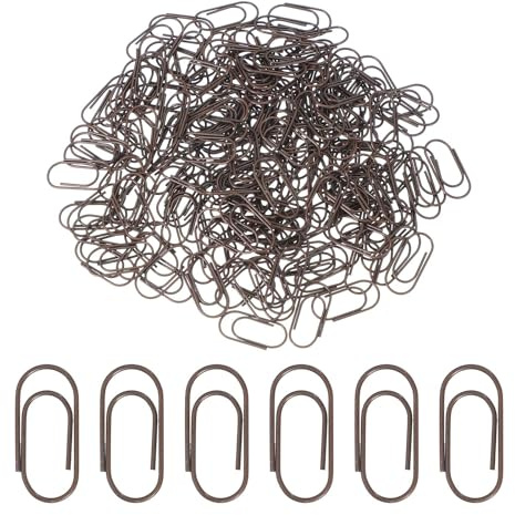 PATIKIL 100Stk Büroklammer Mini Form Büroklammer Rostfrei Metall Rot Bronze | Klein Niedlich, Stark Langlebig Großpackung, 15mm, Für Büro