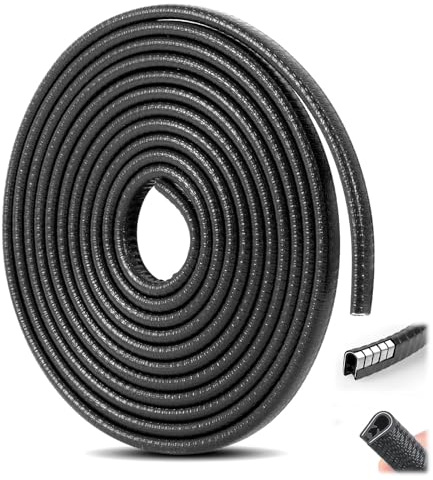 5M Car Door Edge Protector, Rubber Anti-Collision Protect, Universal Fit U Shape Edge Trim Rubber Seal CarDoor Edge Protector, CarDoor Protectors Edge Guards for Most Vehicle Black