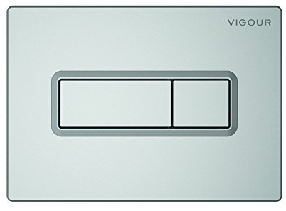 VIGOUR Betätigungsplatte TEES seidenmatt für 2-Mengen-Spültechnik | V1TEESCM